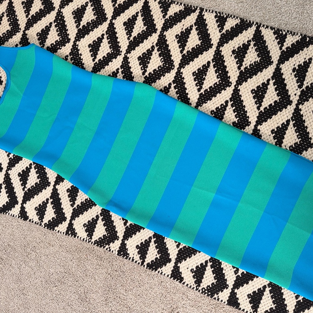 Forever 21 Blue and Teal Striped Bodycon Dress